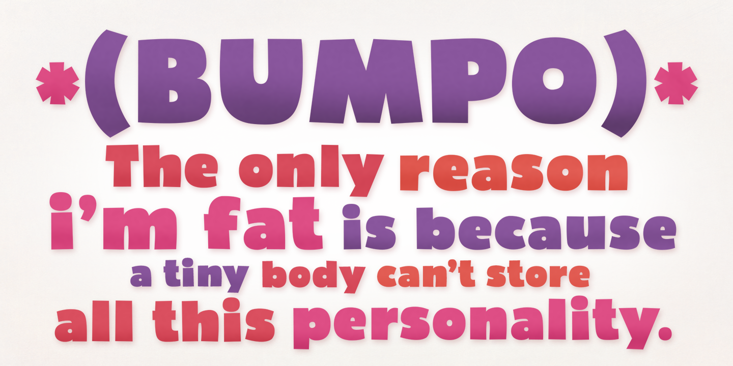 Bumpo Wide Font preview